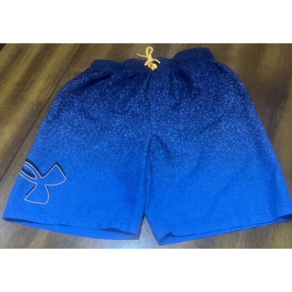 Under Armour Swim Shorts Boys 14/16 Dark Blue/Light Blue Ombré  Mesh Lined